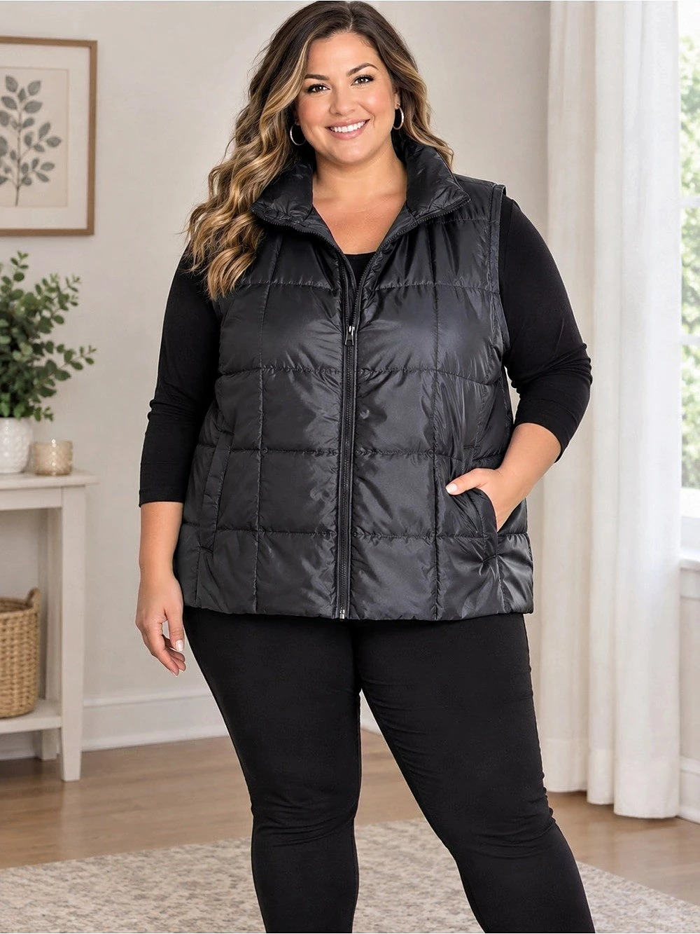 ✴️New✴️Lands' End Quilted Puffer Vest in Gun Metal Gray